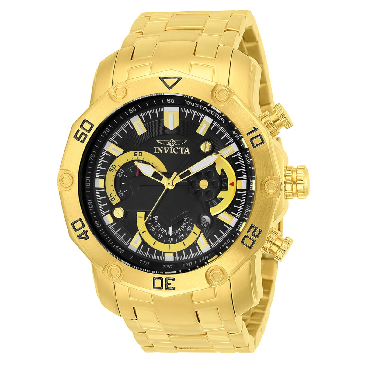 Invicta Pro Diver SCUBA Watch - 50mm, Gold (ZG-22767) 50 mm kol saati