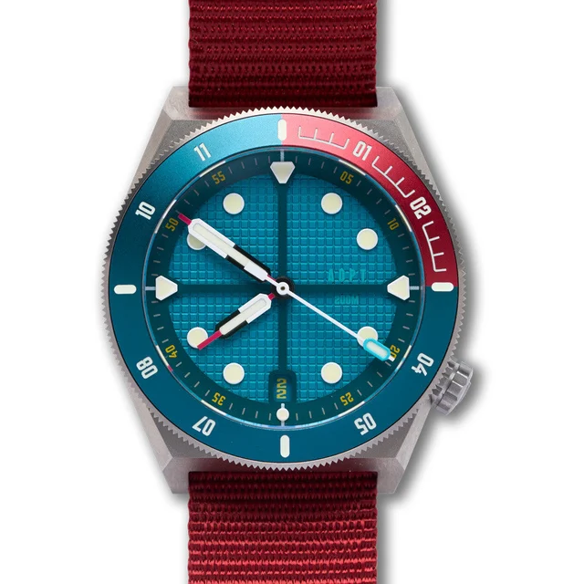 ADPT Series 1 Titanium Field Watch with Petrol Blue Dial # -A ADPT-A kol saati
