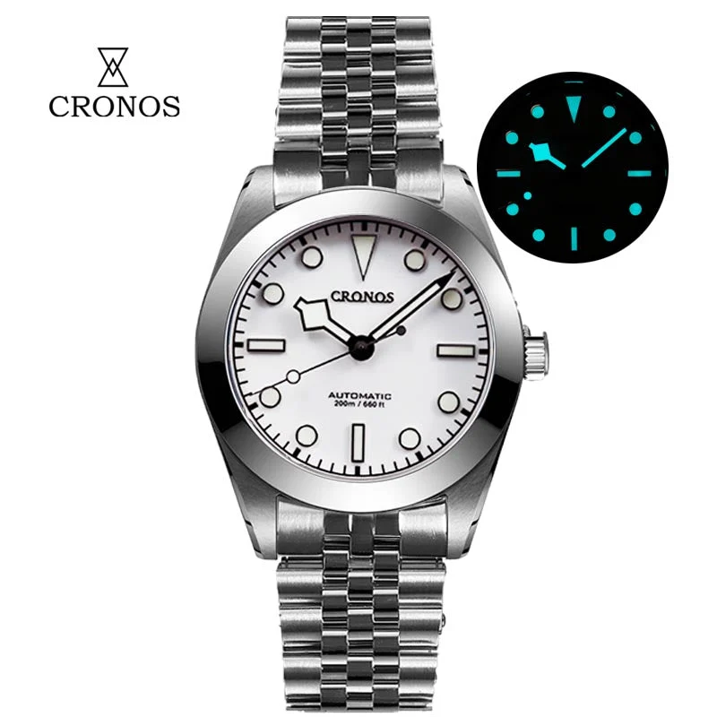 Cronos Watch Store Cronos BB39 NH35 Snowflake Automatic Men Watch L6025-Jubilee bracelet 克诺时-L6025-黑色金字-NH35机芯-五铢钢带 48.3 mm kol saati