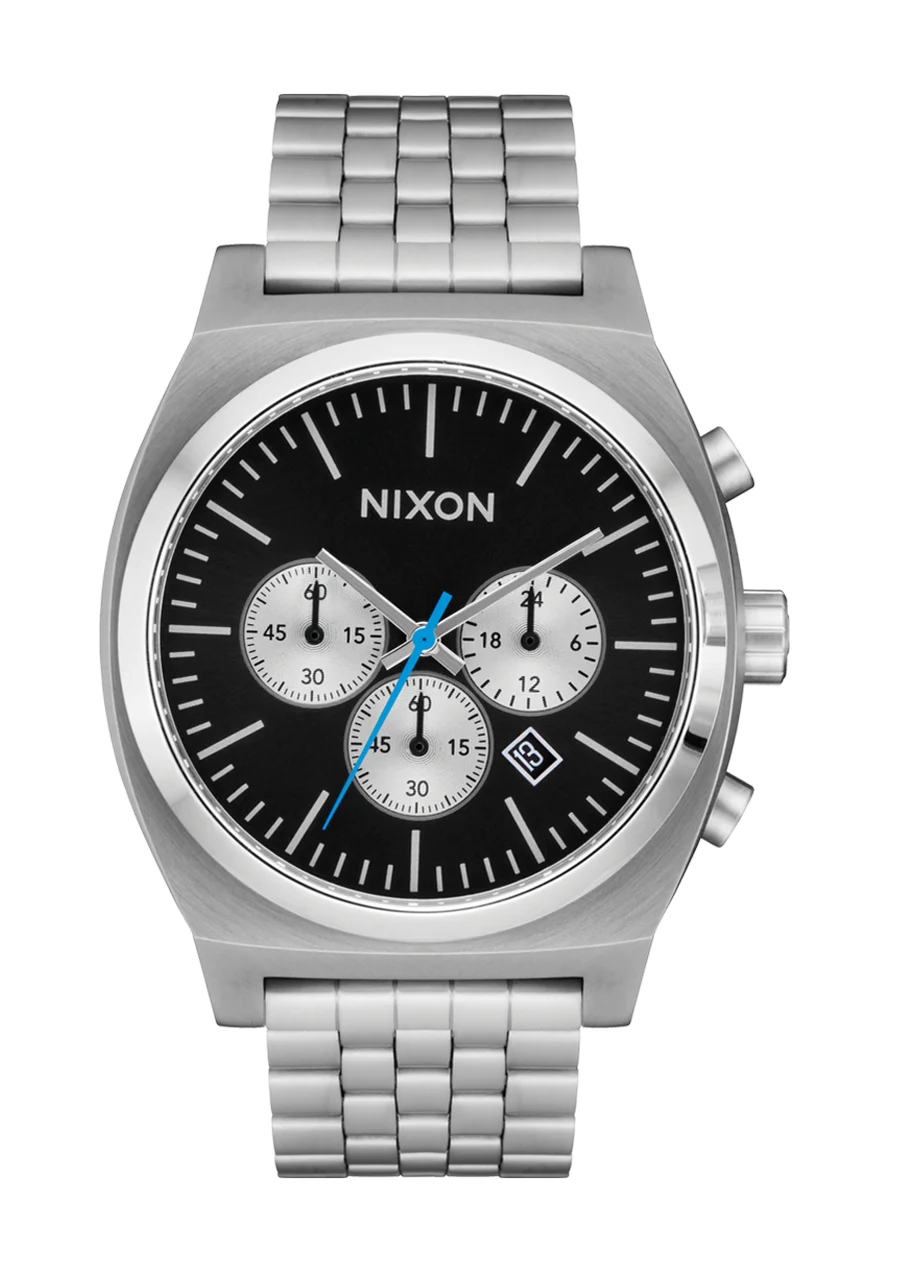 Nixon US Time Teller Chrono - Chrome / Black / Chrome Sunray A972-5266-00 40 mm kol saati