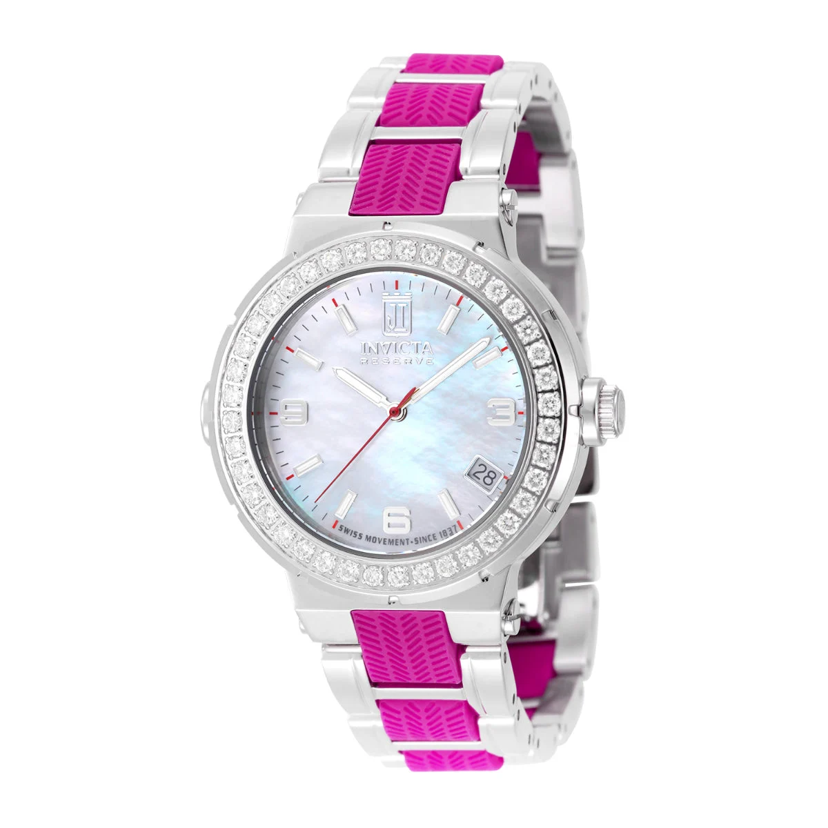 Invicta Auraglyph 1.4 CT LG Diamond Watch - 36mm, Fuchsia, Steel (51355) 36 mm kol saati