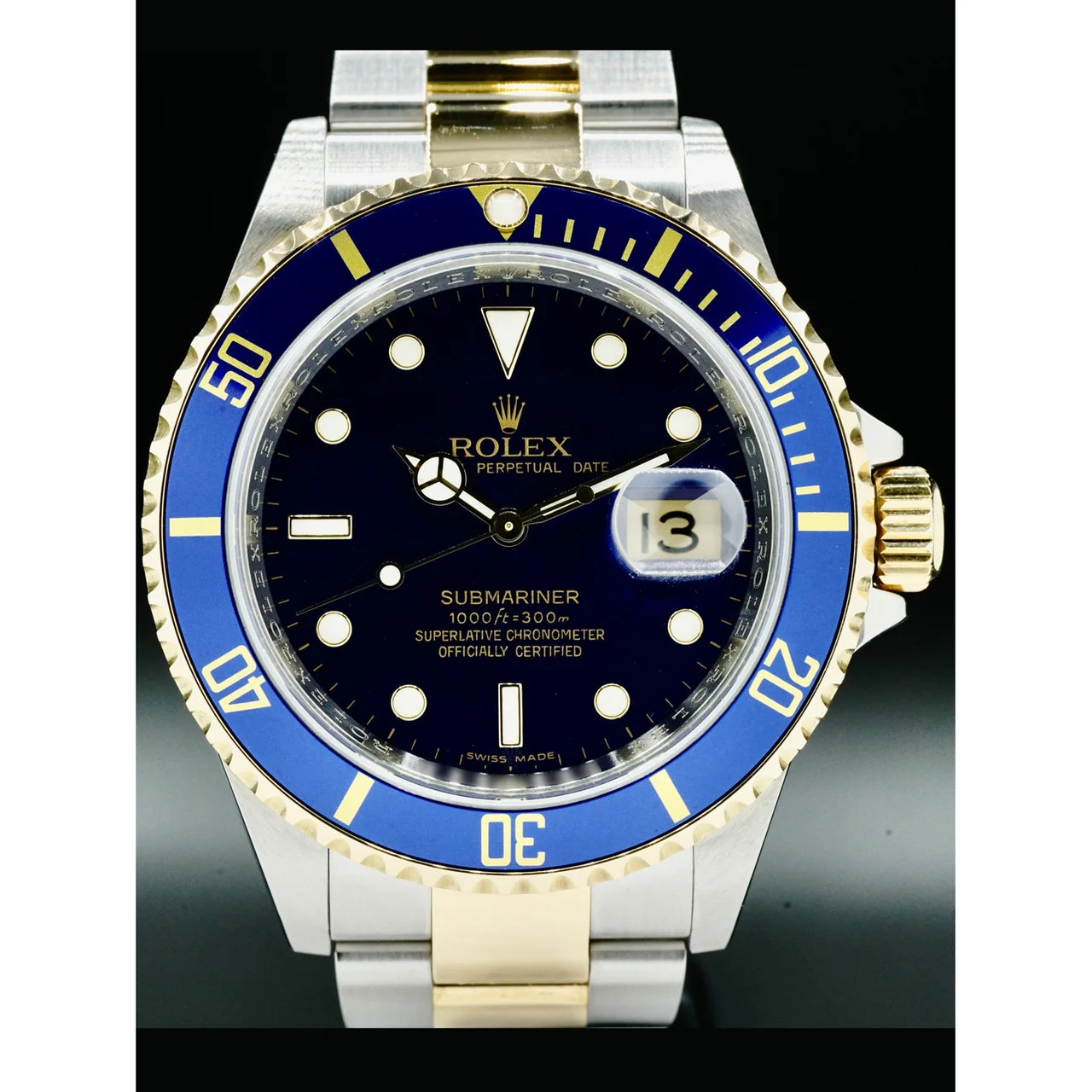 Rolex Submariner 16613 Two Tone Blue Dial 210000034792 40 mm kol saati