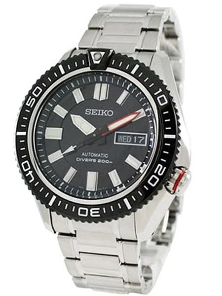Seiko Stargate Automatic Dive Watch with Bracelet and Black Dial #SKZ325K1 kol saati