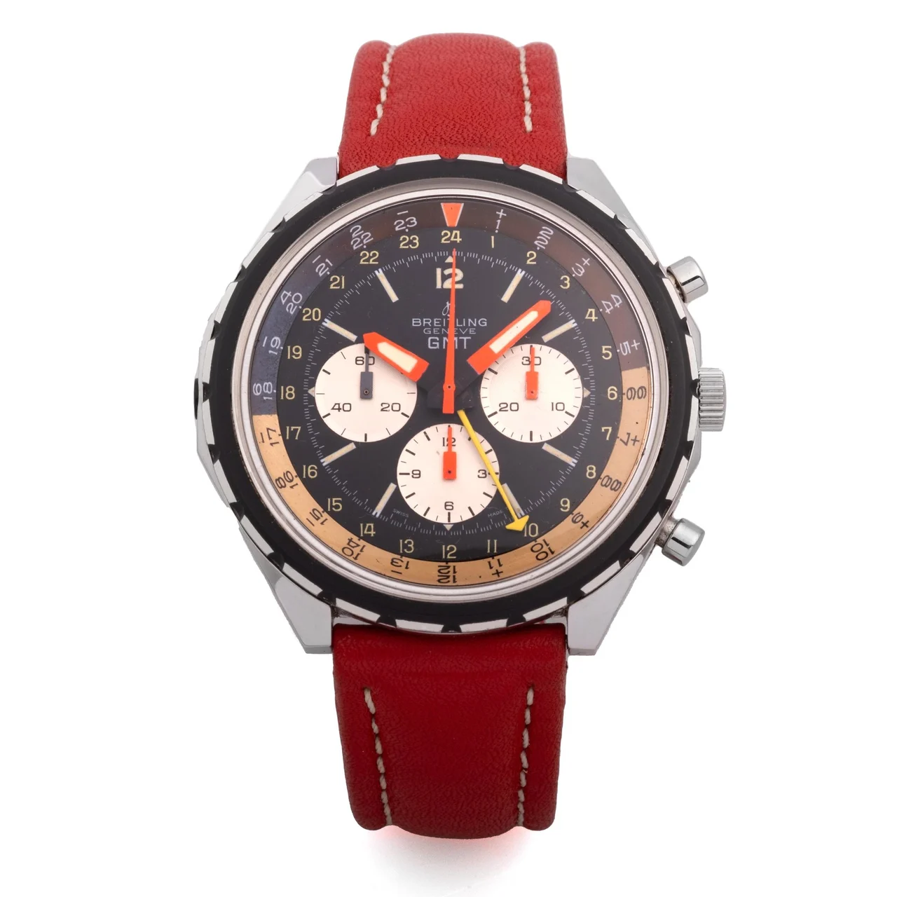 Breitling BREITLING, REF. 812, NAVITIMER GMT, STEEL A fine, large and rare, manual wind, stainless steel GMT wristwatch. kol saati