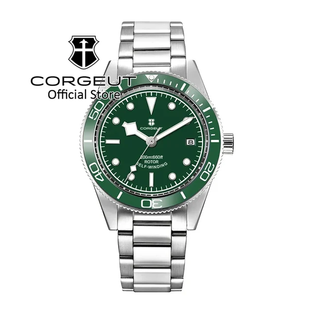 Tandorio CORGEUT 41mm BB58 Diver Sapphire Ceramic Bezel 10Bar NH35 Automatic Glass Back 14