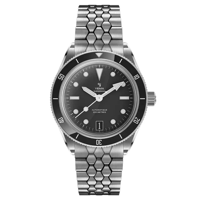 Yema Superman Dato CMM.10 with Black Dial on Bracelet # -06 YEMA-06 kol saati