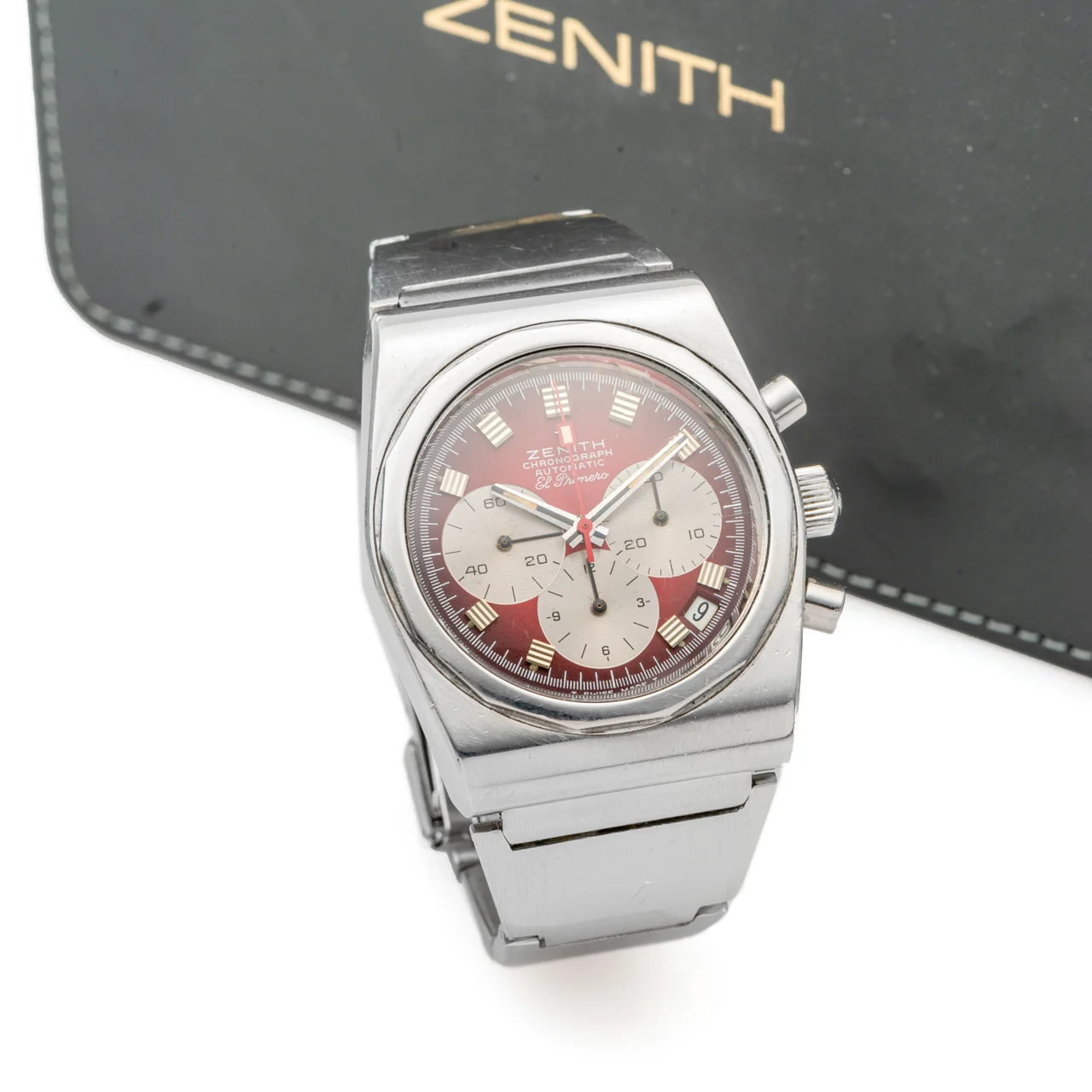 Zenith ZENITH, REF. A781, DEFY EL PRIMERO CHRONOGRAPH, RED DIAL, STEEL kol saati