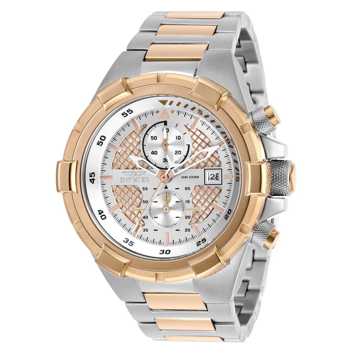 Invicta Aviator Falcon Watch - 50.5mm. Steel. Rose Gold (28118) 50.5 mm kol saati
