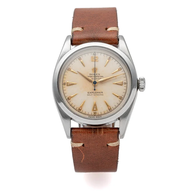 Rolex ROLEX, REF. 6298, EXPLORER, HONEYCOMB DIAL A fine and rare, self-winding, stainless