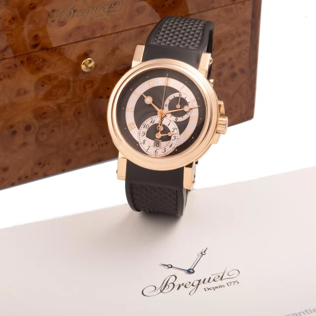 Breguet BREGUET, REF. 5857 BRZ25ZU, MARINE GMT DUAL TIME, 18K PINK GOLD kol saati
