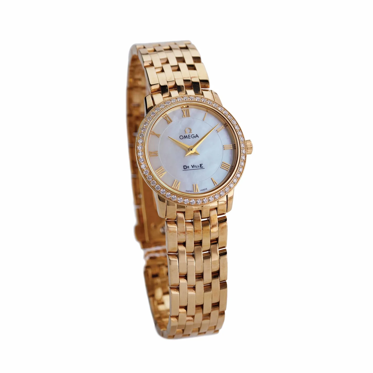 OMEGA OMEGA, REF. 413.55.27.60.05.001, DE VILLE PRESTIGE QUARTZ, NEW OLD STOCK, 18K YELLOW GOLD kol saati