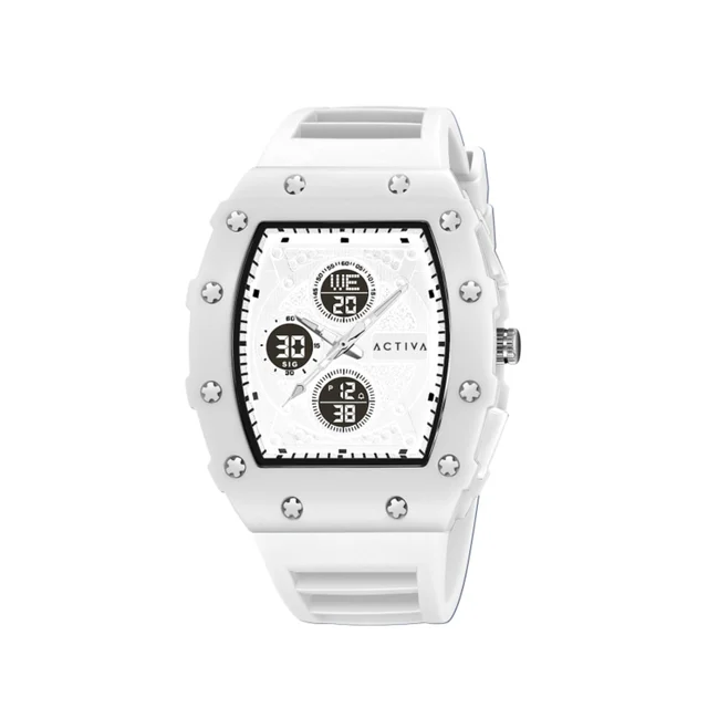 Activa Invicta Digital Essentials Watch - 42.8mm, White (ACW2605-005) kol saati
