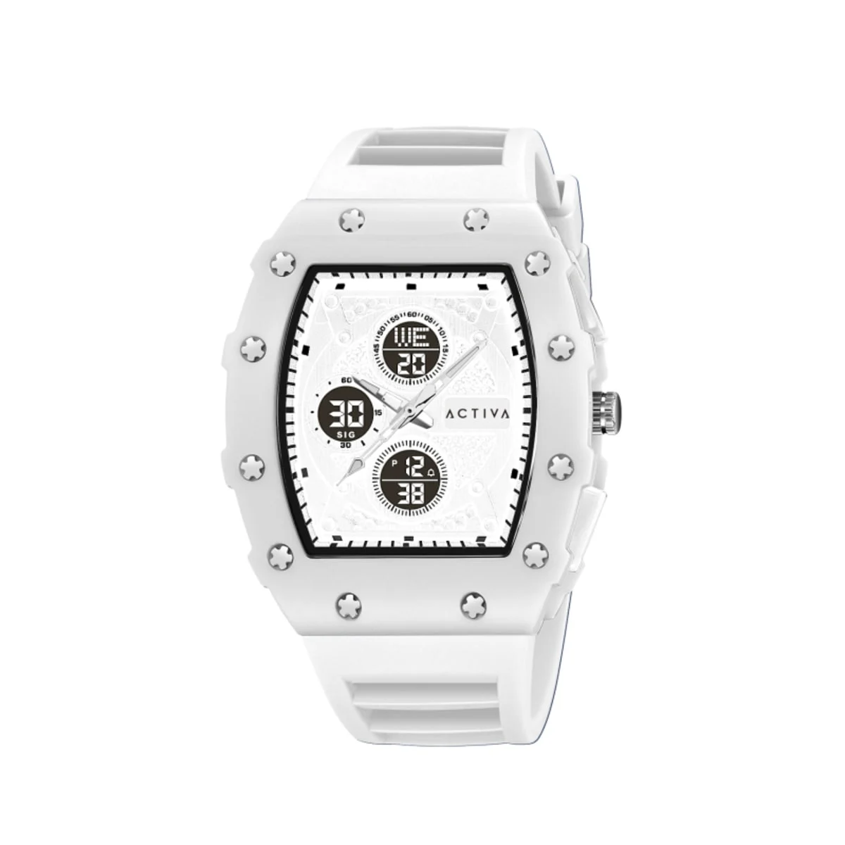 Activa Invicta Digital Essentials Watch - 42.8mm, White (ACW2605-005) 42.8 mm kol saati