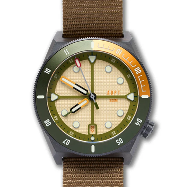 ADPT Series 1 Titanium Field Watch with Harvest Brown Dial # -B ADPT-B kol saati