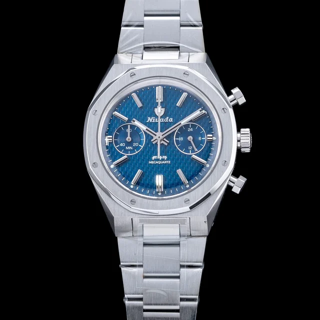 Nivada Grenchen Chrono Mecaquartz Blue 38mm 210009N43606 kol saati