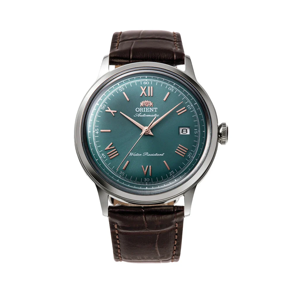 Orient Bambino Version 2 40.5mm - Green on Leather Strap RA-AC0023E30B 40.5 mm kol saati