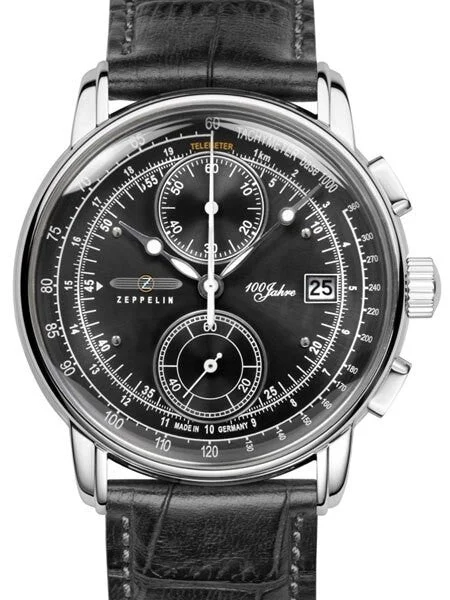 Graf Zeppelin Two-Eye Quartz Chronograph Watch with 60-Minute Stopwatch #8670-2 kol saati