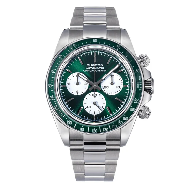 Sugess Automatic Chronograph Sapphire Bezel Green Dial seestern-s473-automatic-chronograph