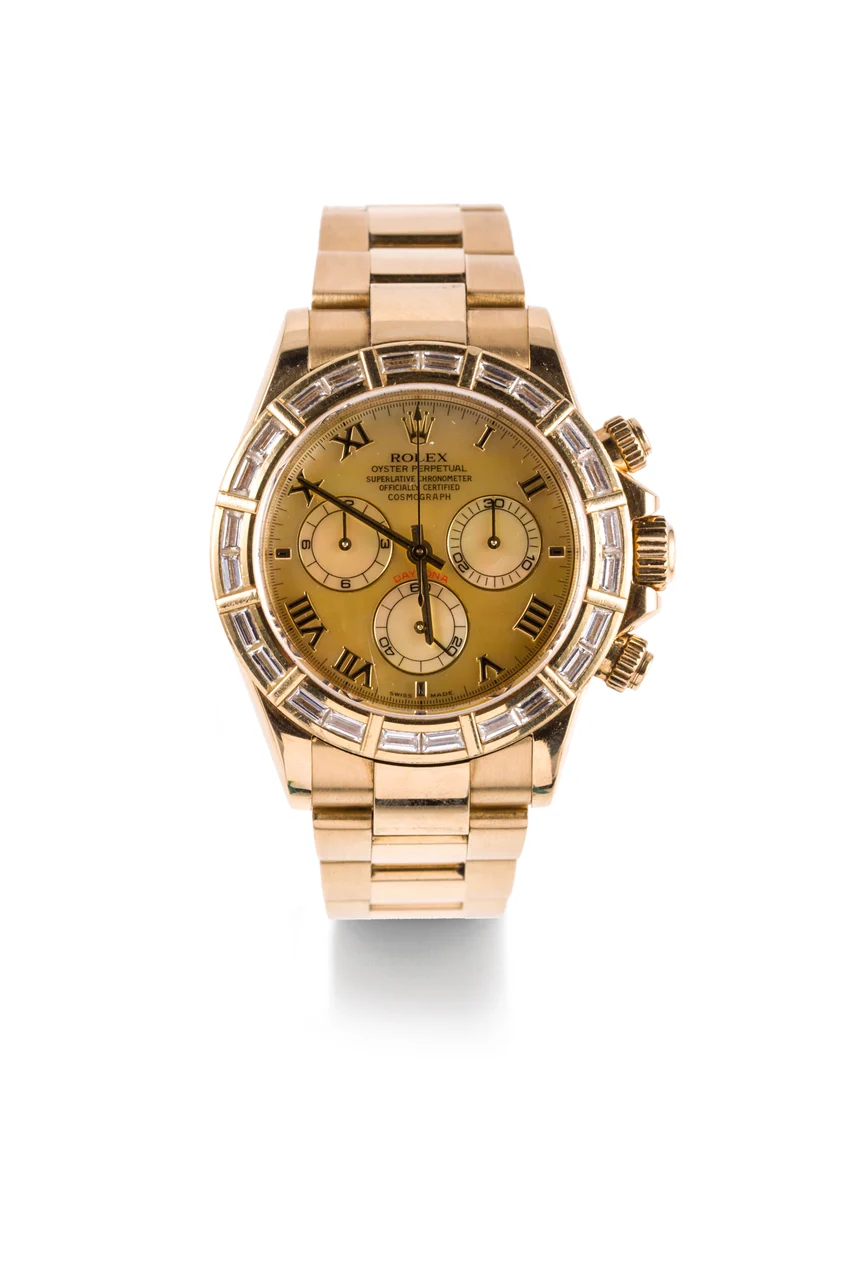Rolex ROLEX REF. 116568 DAYTONA BAGUETTE BEZEL YELLOW GOLD kol saati