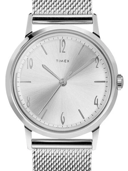 Timex Marlin Mechanical (Hand Wind) Watch with Mesh Bracelet #TW2T18500ZV 34 mm kol saati