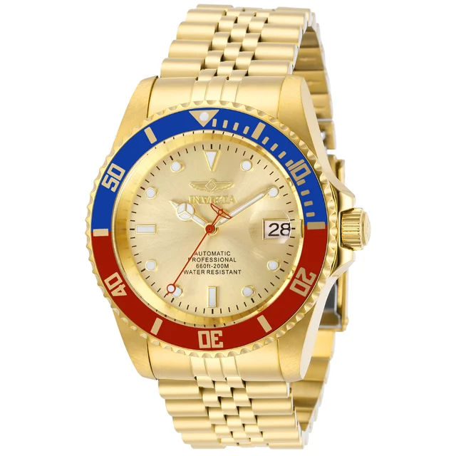 Invicta Pro Diver Navigator Pepsi Bezel Automatic Watch - 42mm. Gold (29183) kol saati