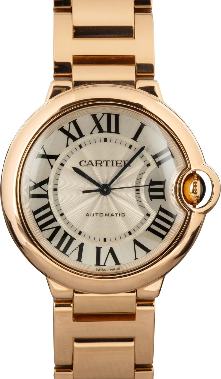 Cartier CARTIER REF W69004Z2 BALLON BLEU 18K PINK GOLD BRACELET WRISTWATCH (NEW OLD STOCK) 36 mm kol saati