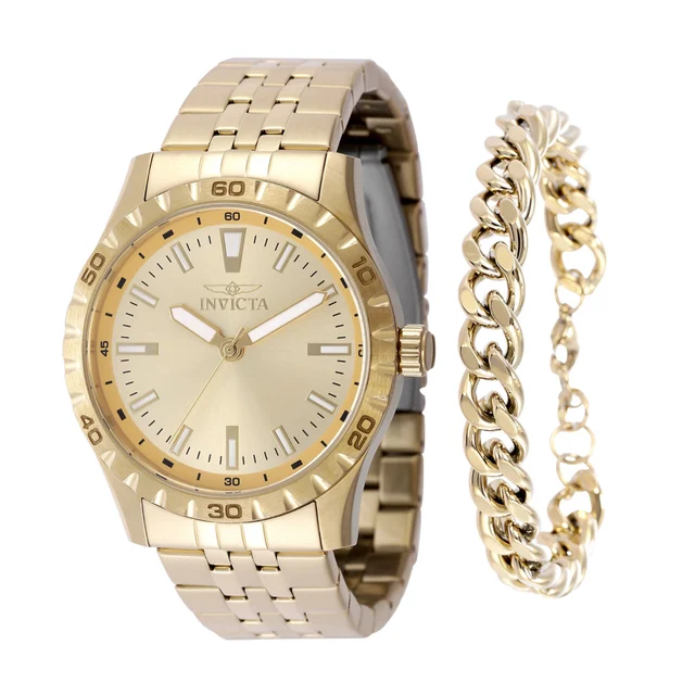 Invicta Specialty Luvenza Watch - 42mm, Gold With Bracelet Set (48283) kol saati