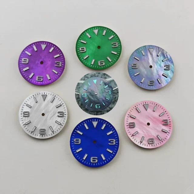 Tandorio MOP Dial For NH35 369 Perpetual Mechanical Watch BGW9 Luminous watch face 6048868