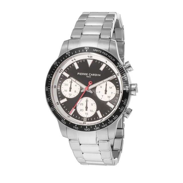 Pierre Cardin Velocity Mulitdrive 41mm - Stainless Steel Silver with Stainless Steel Silve