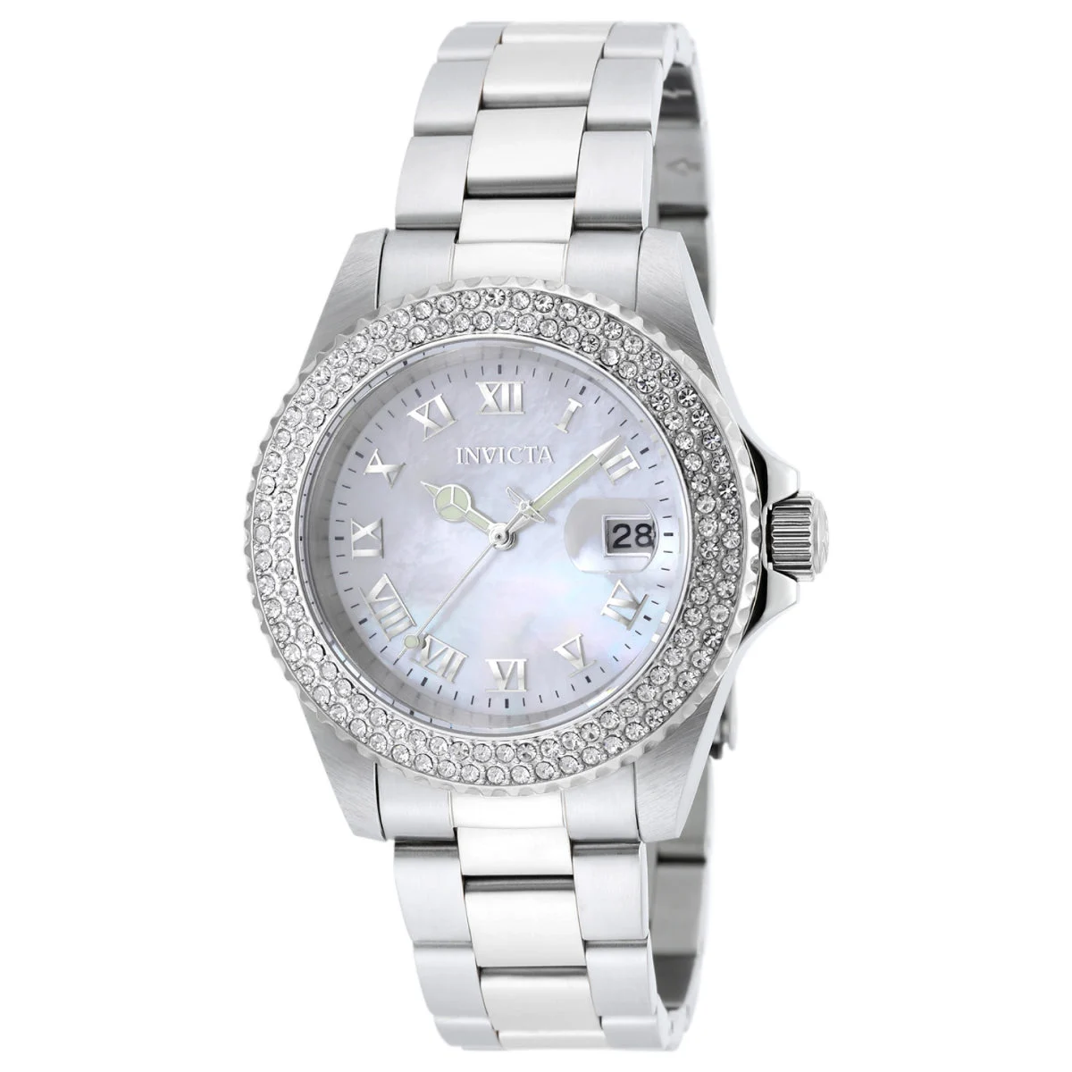 Invicta Angel Swiss Ronda 515 Caliber Watch w/ Mother of Pearl Dial - 40mm, Steel (19873) 40 mm kol saati
