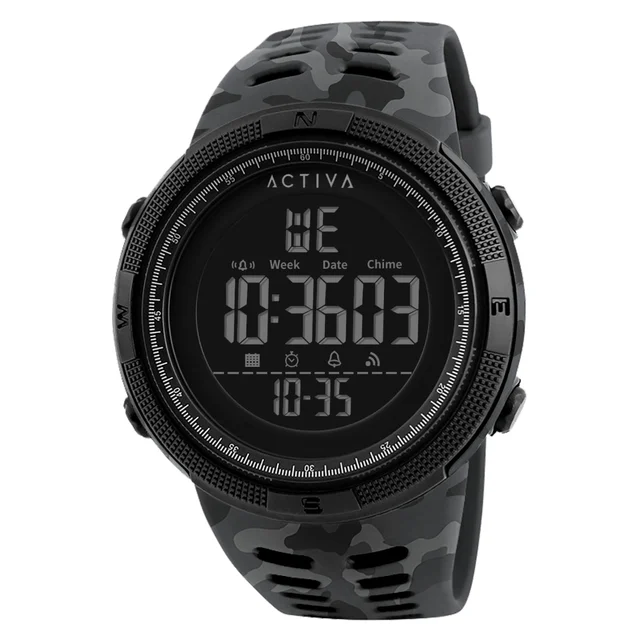 Activa Summit X Invicta Digital Watch - 50mm. Camouflage, Black (ACW1915MC-002) kol saati