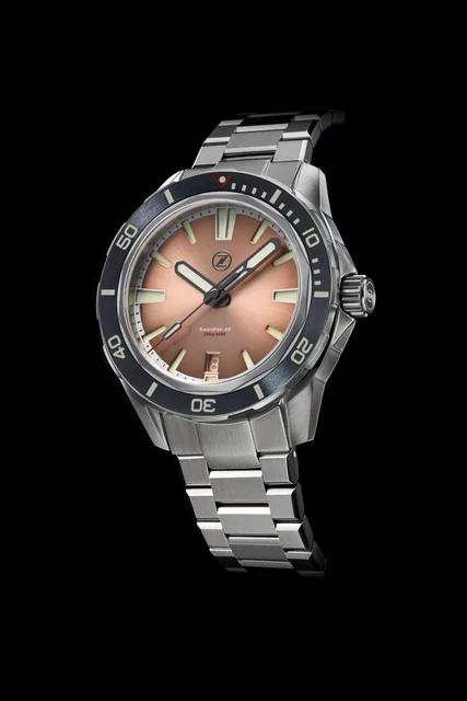 Zelos Swordfish 40mm SS Salmon kol saati