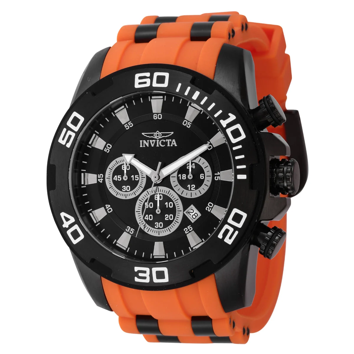 Invicta Pro Diver SCUBA Watch - 50mm, Orange, Black (44550) 50 mm kol saati