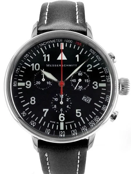 Messerschmitt Aviator's Quartz Chronograph Watch with 42mm Case #ME-755 kol saati