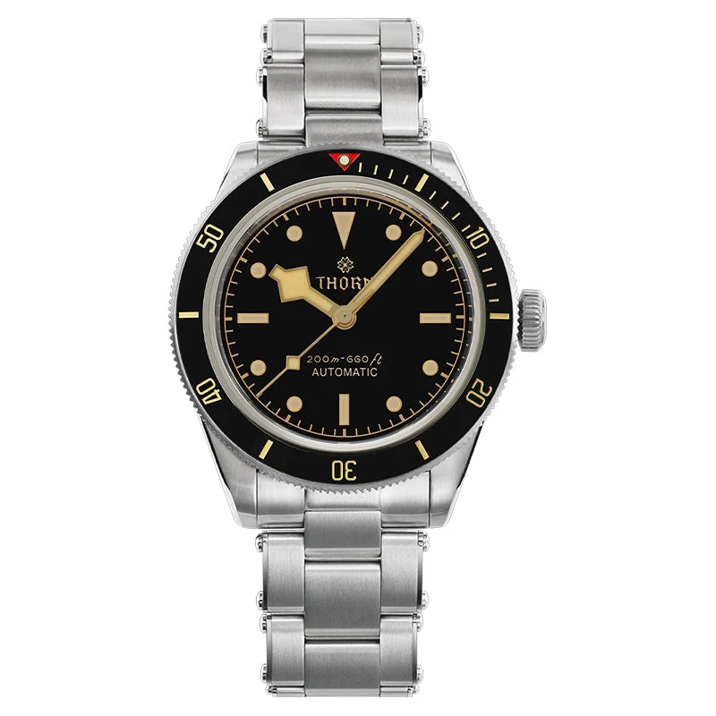 Heimdallr Thorn Retro BB58 Mechanical Men Watch 西流-陶瓷圈-黄色雪花针SHY028- 590 46 mm kol saati