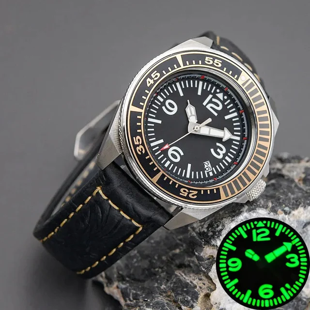 Tandorio Sterile King Samurai Watch C3 Luminous Sapphire NH35 Automatic Diver 20Bar 43MM 1