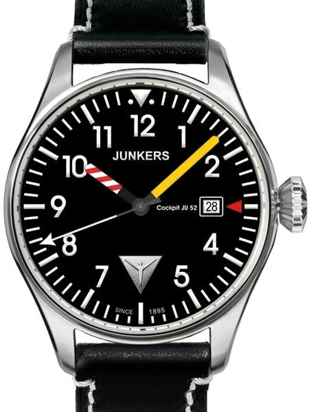 Junkers Scratch and Dent - Cockpit JU52 Series Pilot Watch with Aviator Instrument Hands #6144-3 SND535 40 mm kol saati