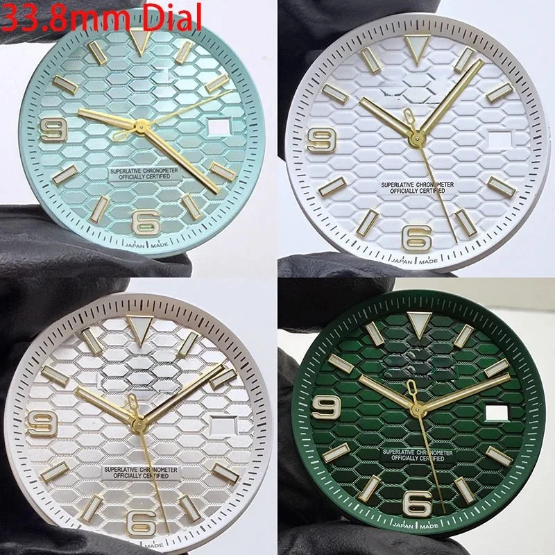 eprolo Dial Land-dweller no Logo Gold Sterile Honeycomb Dial green lume NH35/NH36 Automatic 2F2395F099744A7C94C6812E100356DF 33.8 mm kol saati