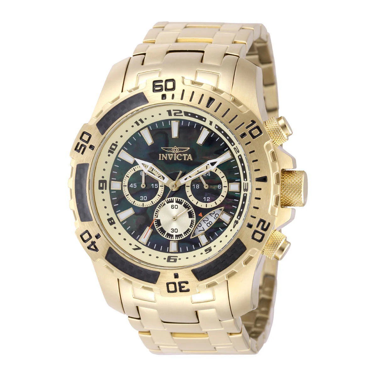 Invicta Pro Diver SCUBA Watch w/ Abalone Dial - 51mm. Gold (49854) 51 mm kol saati