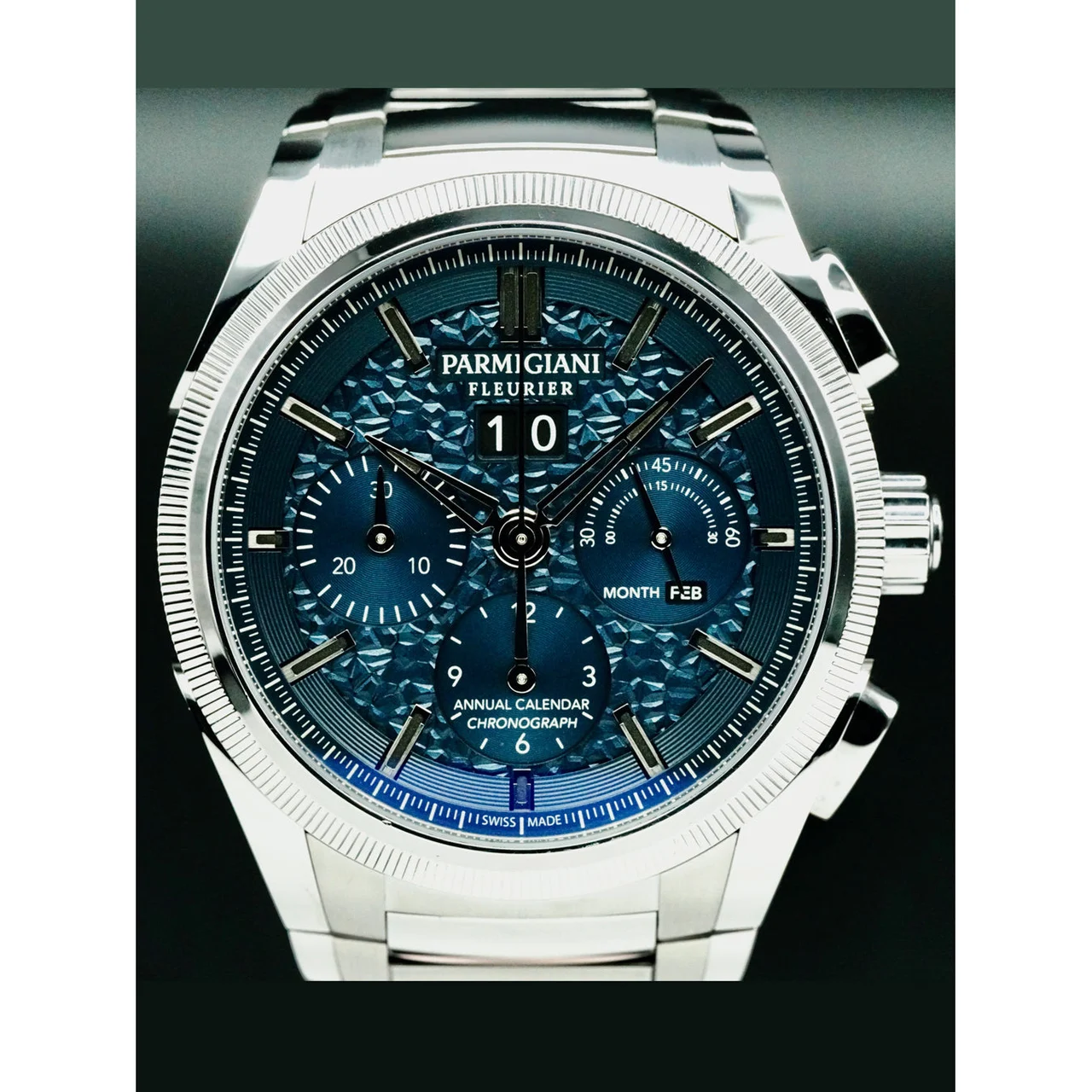 Parmigiani Fleurier Tondagraph Tondagraph GT Acier Blue Dial Limited Edition of 10 Pieces 210000056663 42 mm kol saati