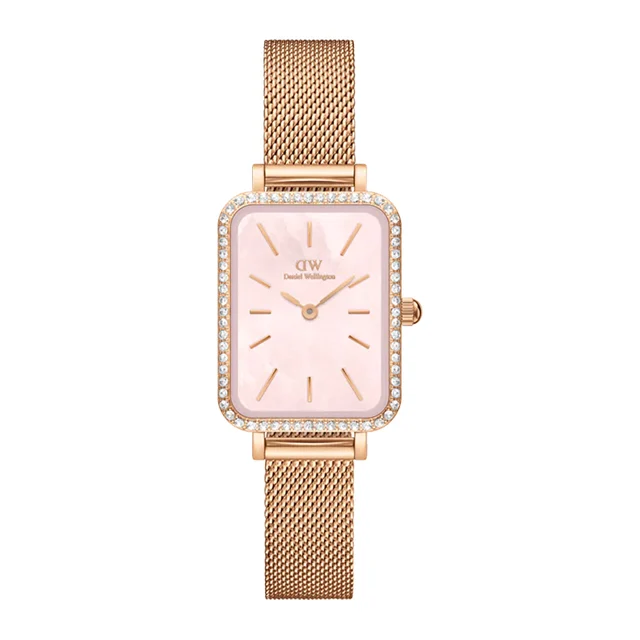 DANIEL WELLINGTON Quadro Lumine Bezel Melrose Pink MOP DW00600669 kol saati