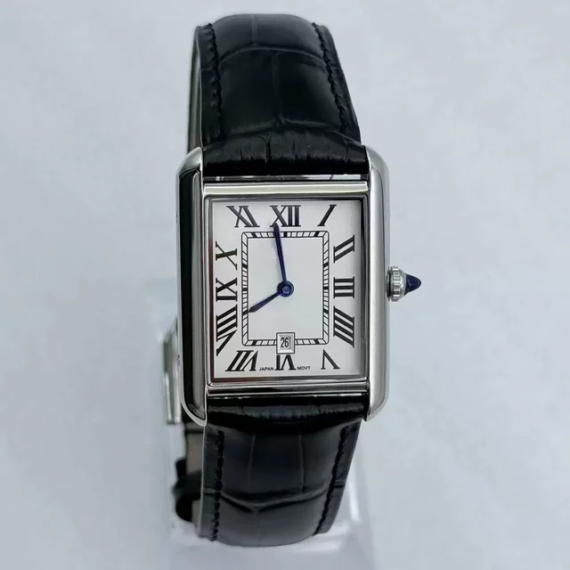 Tandorio Watch Roman square dial green luminous VJ24 Quartz movement 3ATM 6190208918290 ko