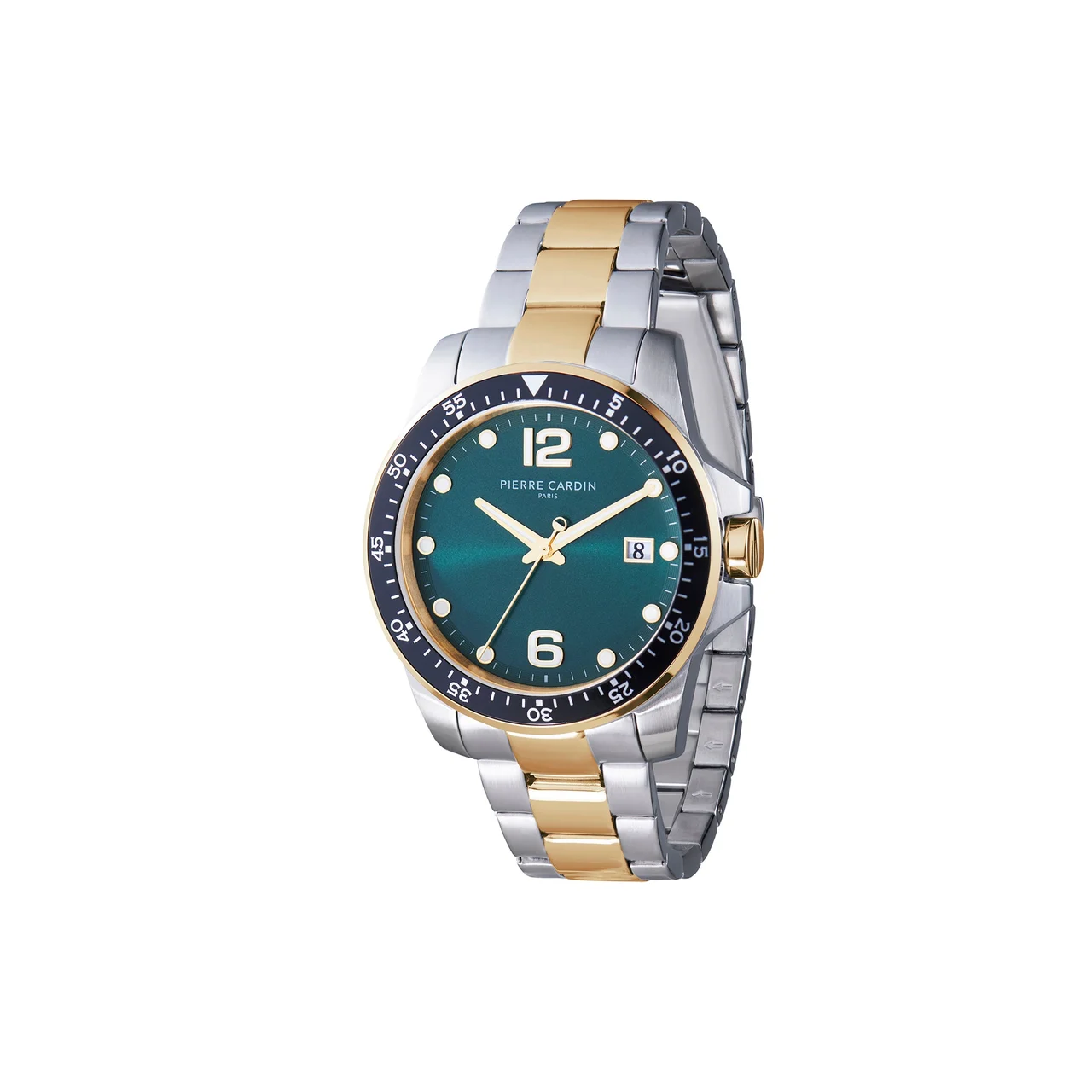 NATION Éclat Two Tone Steel and Gold Watch with Green Dial CNI.0032 40 mm kol saati