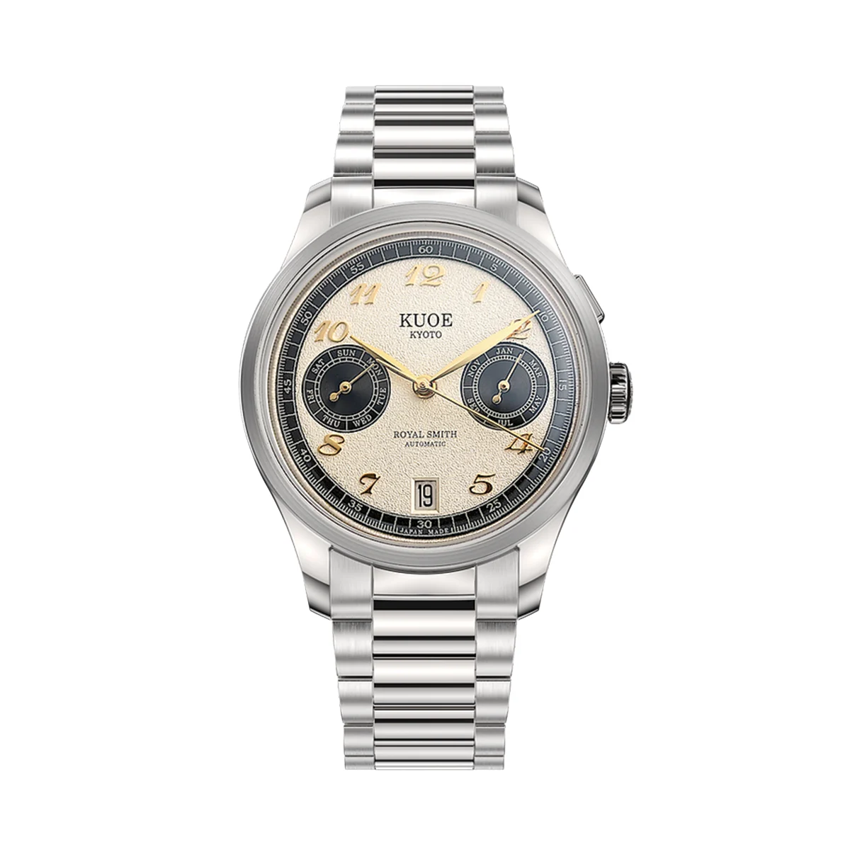 Kuoe Kyoto ROYAL SMITH Panda x Grainy Finish 35mm - Ivory on Flat-Link Bracelet rs90010-pa-grainy-flat-ex 35 mm kol saati