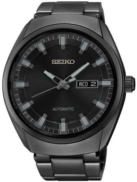 Seiko Recraft Series Automatic Watch with Black PVD 43.5mm Case and Bracelet #SNKN43 kol s