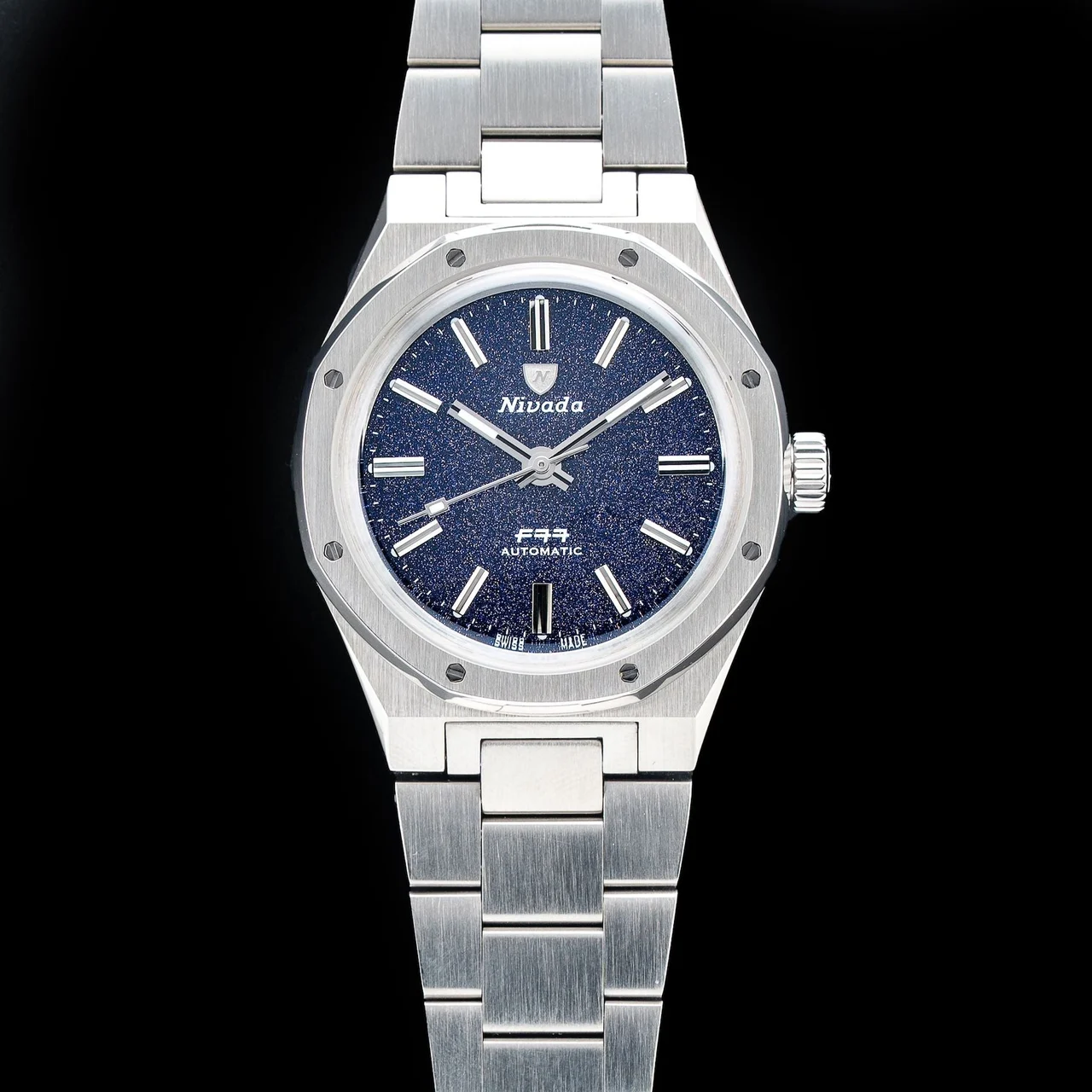 Nivada Grenchen Titanium Dark Blue Aventurine 210009N34391 kol saati