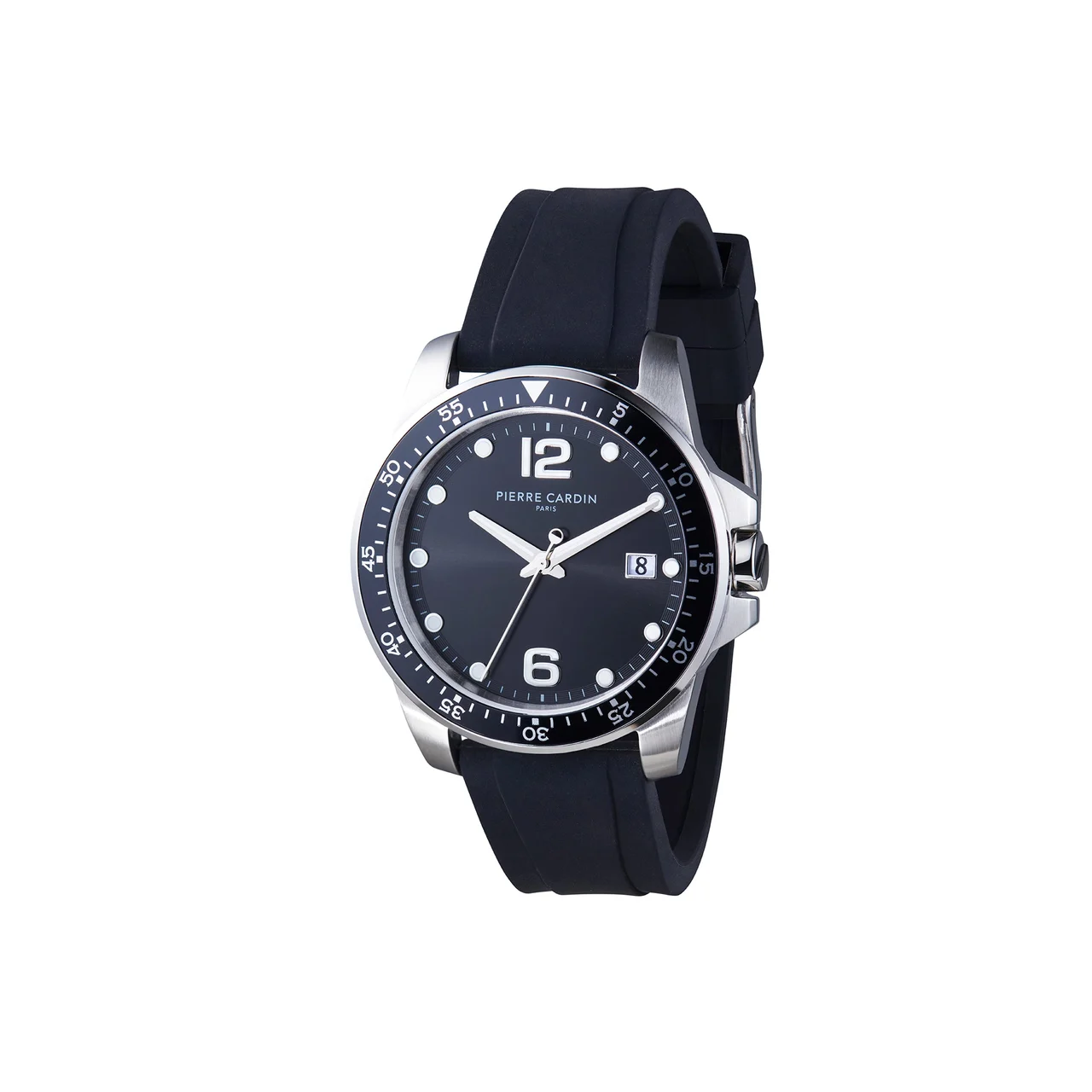 NATION Éclat Stainless Steel Watch with Rubber strap and Black Dial CNI.0034 40 mm kol saati