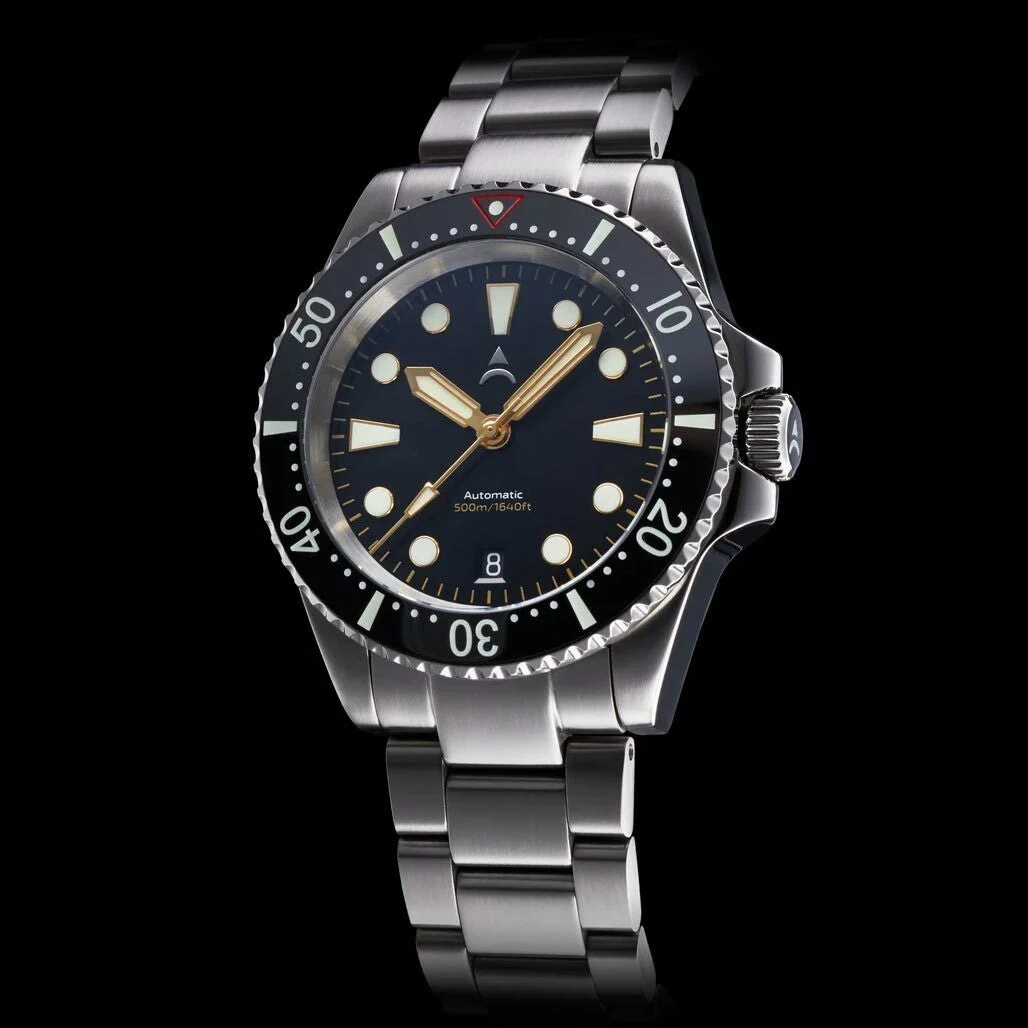 Axios Ironclad 500-Meter Swiss Automatic Dive Watch with DD AR Sapphire Crystal #AX-IC-01 40 mm kol saati