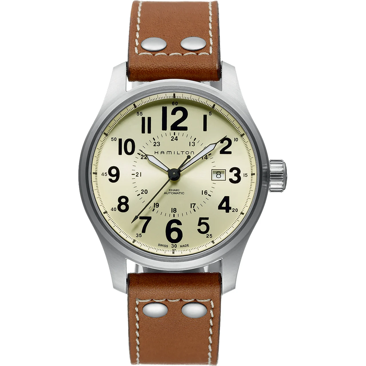 Hamilton Khaki Field Khaki Officer Auto H70615523 44 mm kol saati