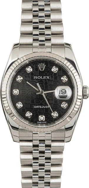 Rolex Datejust 116234 Black Jubilee Diamond Dial 116234BKJDJ kol saati